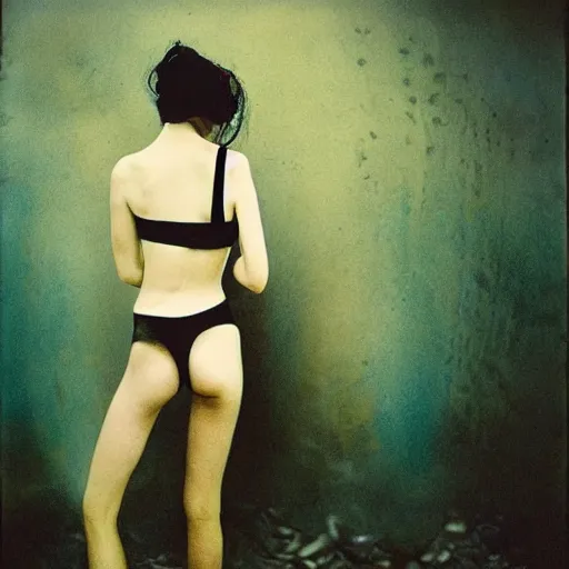 Image similar to kodak portra 4 0 0, wetplate, photo of a surreal artsy dream scene,, girl, weird fashion, photographed by paolo roversi style