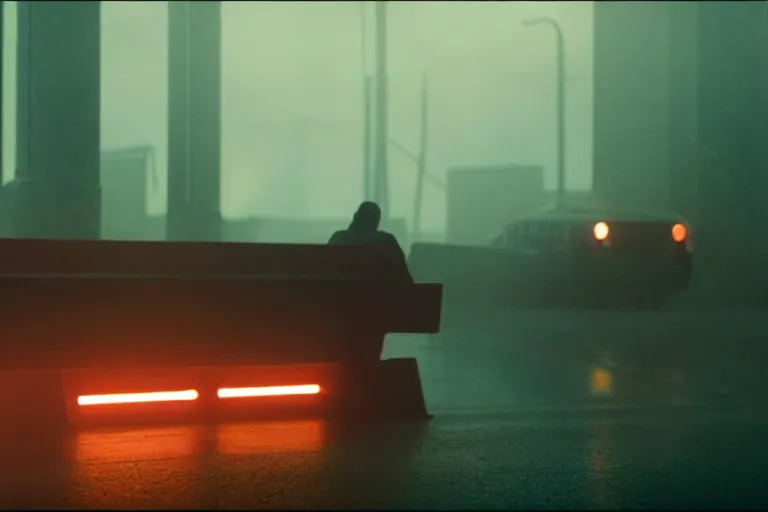 Image similar to film still of closeup drama in blade runner 2 0 4 9, train station, cinematic, moody, gritty neon noir by emmanuel lubezki