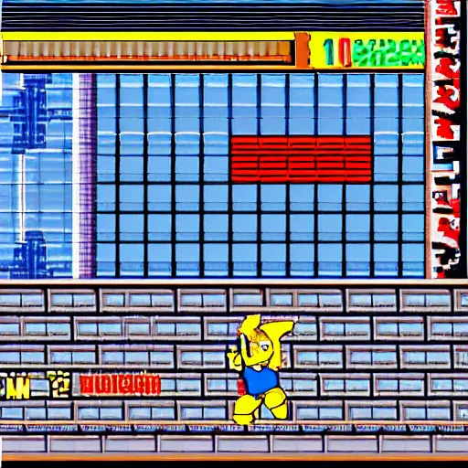 Image similar to megaman as pikachu, SNES gameplay h-1024 w-1024