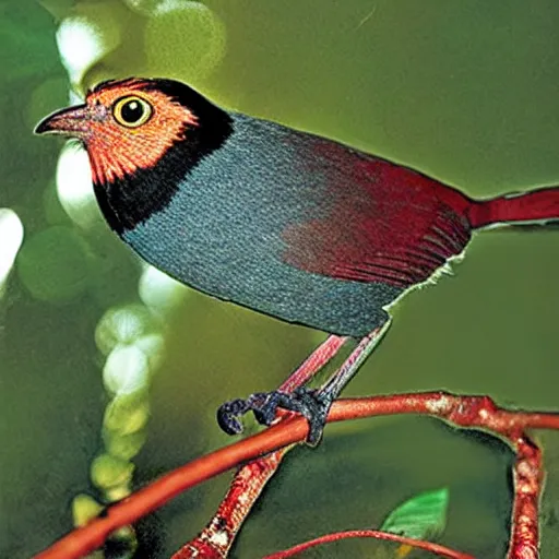 Image similar to “beautiful multicolor catbirds from Papua New Guinea, photo from National Geographic”