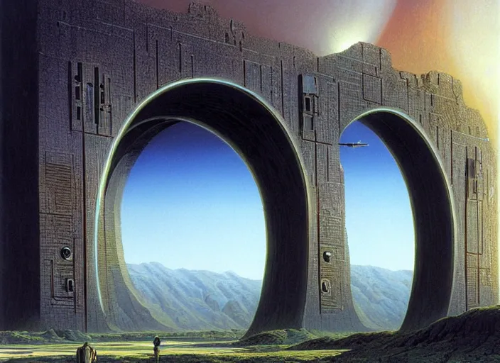 Image similar to gateway, matte painting, peter elson