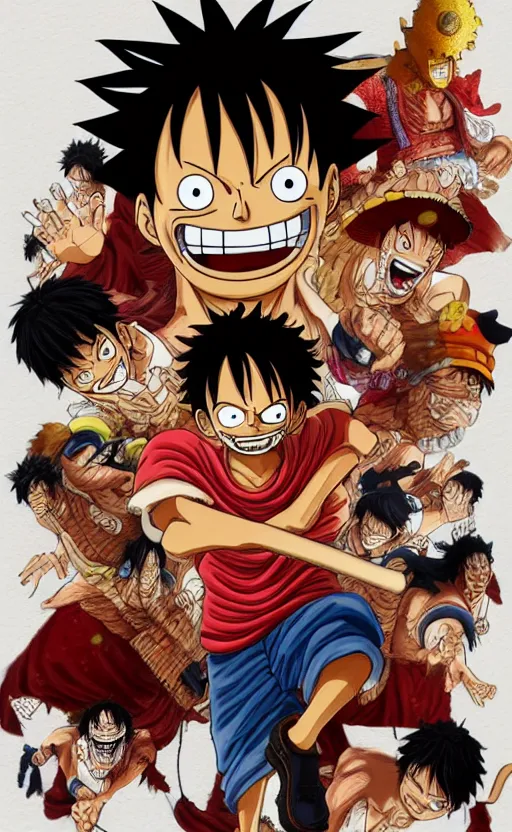 luffy's gear 5 one piece, anime, Stable Diffusion