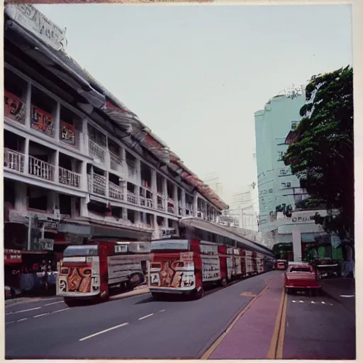 Image similar to vintage Singapore, film photo taken on expired film