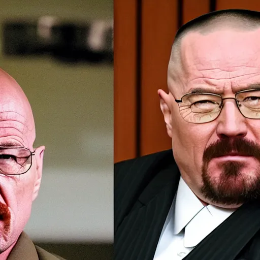 Image similar to Walter White from Breaking Bad selling meth to Kim Jong Un