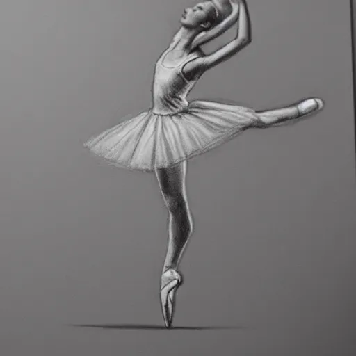 Prompt: ballet dancer pencil sketch