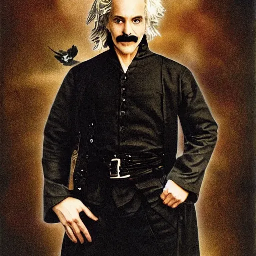 Prompt: dread pirate roberts einstein portrait