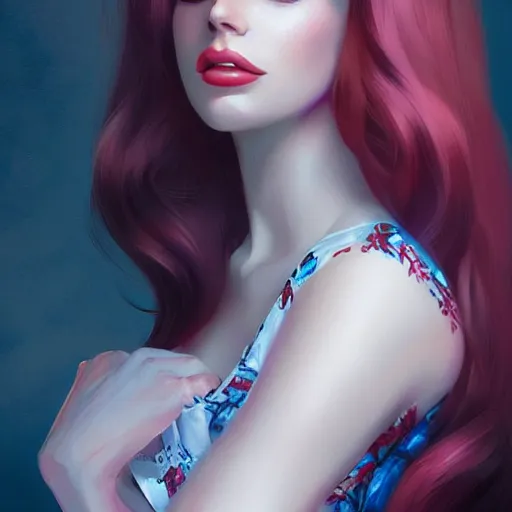 Image similar to Kurt Kobain and lana del rey , by WLOP and artgerm, artstation, deviantart, pixiv