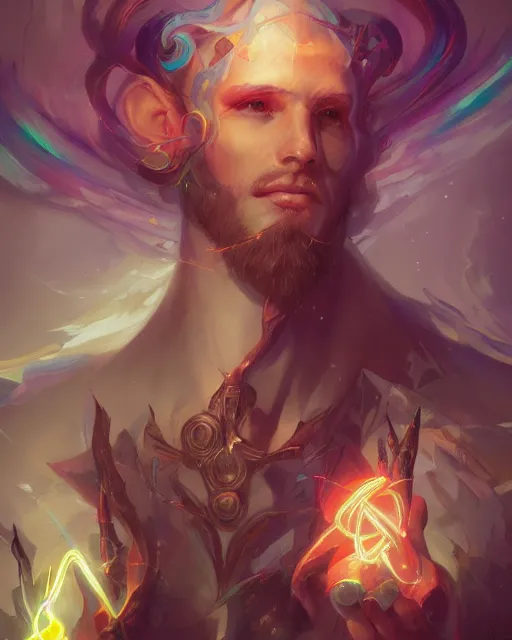 Image similar to portrait of a beautiful magus cybernetic emanation, by pete mohrbacher and artgerm and wlop, digital art, highly detailed, intricate, fantasy, mystical, sharp focus, Trending on Artstation HQ, deviantart, unreal engine 5, 4K UHD image