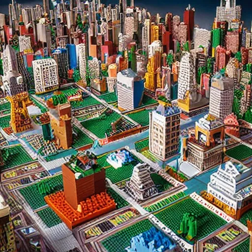 Image similar to life sized city made of lego, trending on artstation