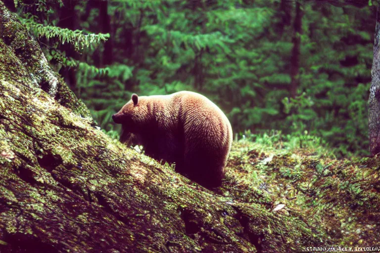 Image similar to a photo of a snail grizzly bear in its natural habitat, kodak ektachrome e 1 0 0 photography