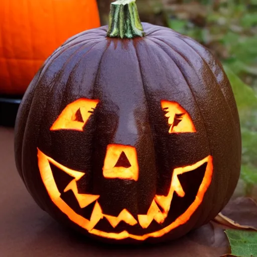 Prompt: a jack o lantern with the face of a mole rat, realistic photography, high detailed