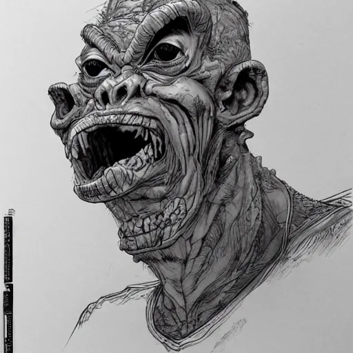 Image similar to a grotesque, horrid abomination by Kim Jung gi