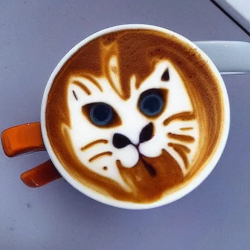 Prompt: instagram photo of latte art of a cat