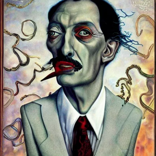 Image similar to portrait of Dali, artwork by Daniel Merriam,