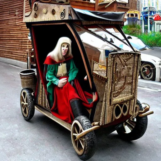 Prompt: medieval pimp my ride