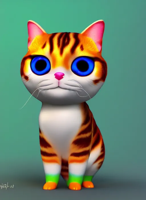 Image similar to magical tricolor cat studio ghilbi style render