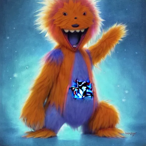 Image similar to Habs Mascot YOUPPI pokemon shiny, legendary, ultra rare, super cute and friendly, most powerful legendary shiny pokémon, highly detailed, digital pencil painting, anime, cartoonish, gentle fluffy monster youppi pokemon, sharp focus, illustration, art by artgerm and greg rutkowski and alphonse mucha