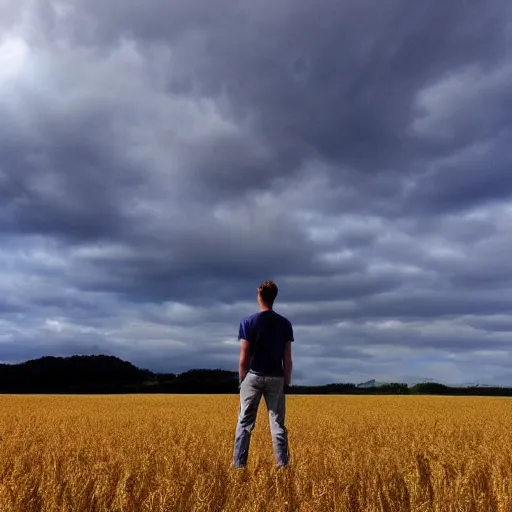 Image similar to a man standing in a field