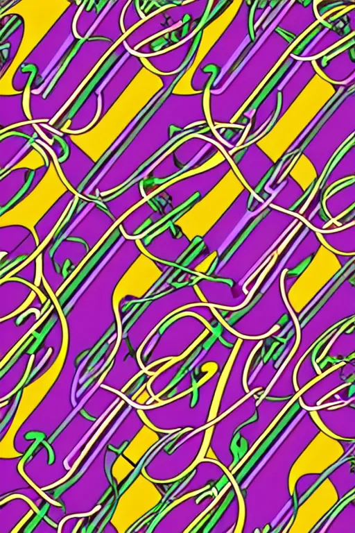 Image similar to seamless 2 d pattern of abstract musical instruments, highly detailed, designed by henri matisse, graphic design, 8 k, 4 k