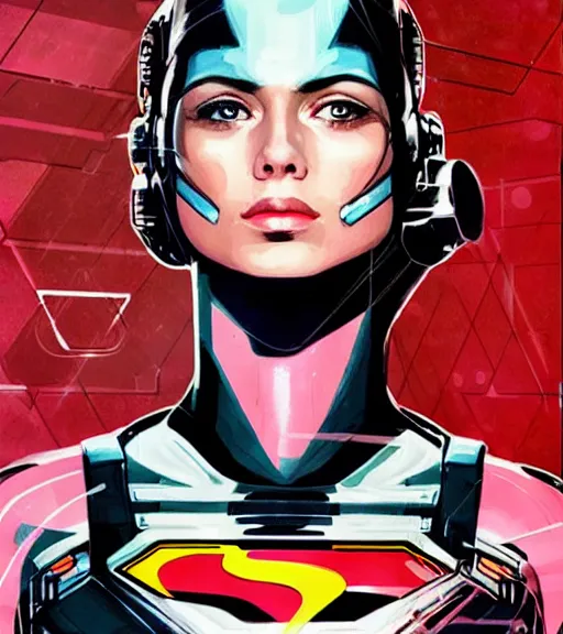 Prompt: portrait of a female android, by DC comics and Sandra Chevrier