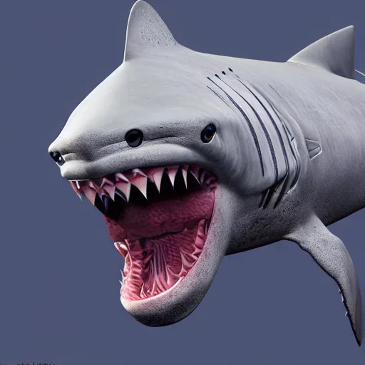 Prompt: Shark, Mascot Costume, hyper realistic, hyper detailed, 3D render, very coherent, —height 1024 —width 1024