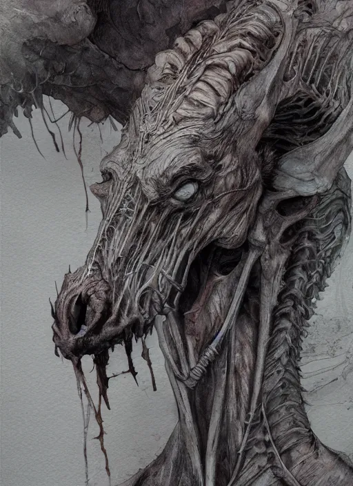 Image similar to portrait, an emaciated starving unicorn, skin and bones, watercolor, dramatic lighting, cinematic, establishing shot, extremely high detail, foto realistic, cinematic lighting, pen and ink, intricate line drawings, by Yoshitaka Amano, Ruan Jia, Kentaro Miura, Artgerm, post processed, concept art, artstation, matte painting, style by eddie mendoza, raphael lacoste, alex ross