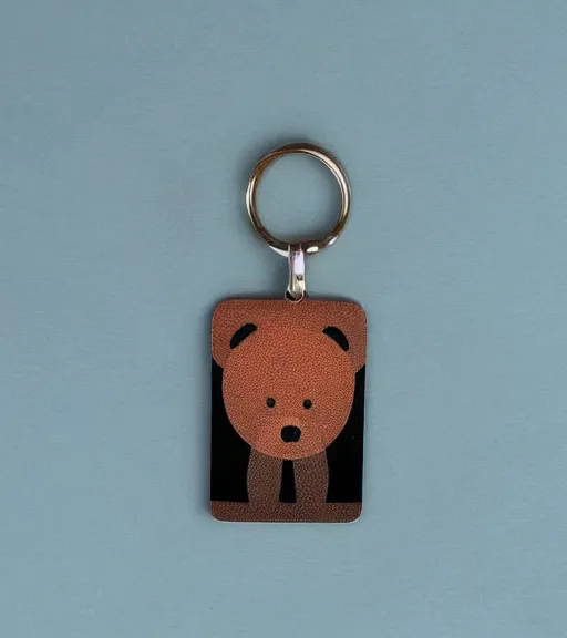 Image similar to keychain of a bear and a salmon