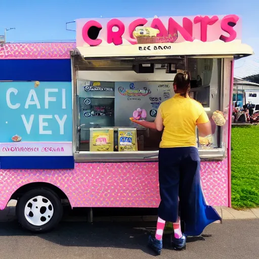 Image similar to dog selling ice cream from an ice cream van