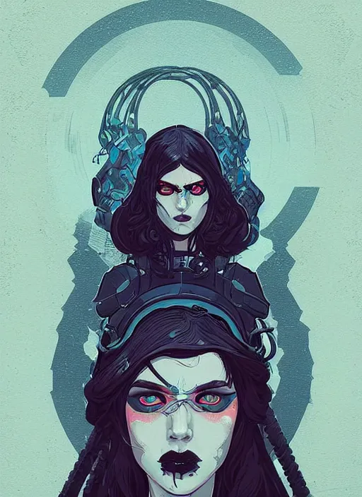 Image similar to portrait of beautifull goth maiden, warhammer, cyberpunk, artstation, art by petros afshar, tom whalen, laurie greasley and greg rutkowski