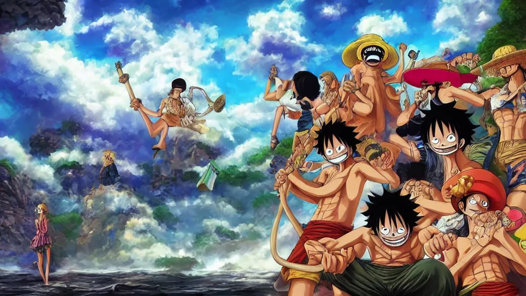 One Piece nghệ thuật: Khoảng không gian đầy sáng tạo chắc chắn sẽ được thỏa mãn bởi các tác phẩm nghệ thuật đầy tinh tế được lấy cảm hứng từ One Piece. Với nhiều công chúa và hải tặc, các bức tranh One Piece còn có thể kích thích trí tưởng tượng của bạn. Hãy để chúng ta khám phá cảm giác tuyệt vời này qua hình nền One Piece nghệ thuật!
