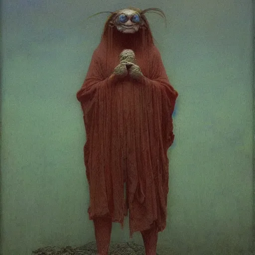 Prompt: style by millais, ( ( ( ( ( ( ( ( by beksinski ) ) ) ) ) ) ) ), portrait painting of american yokai, 8 k, highly detailed,