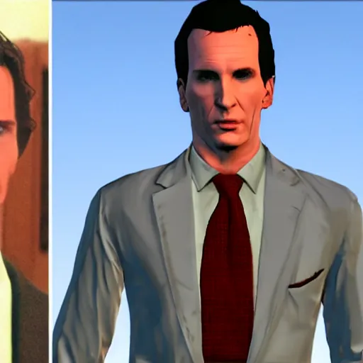 Image similar to patrick bateman american psycho christian bale in gtav