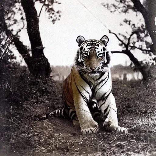 Image similar to an old photo of a tiger general