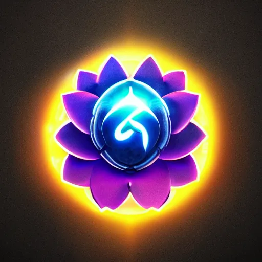 Image similar to lotus flower epic legends game icon stylized digital illustration radiating a glowing aura global illumination ray tracing hdr fanart arstation by ian pesty and katarzyna da bek - chmiel