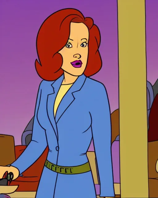 Image similar to dana scully on scooby-doo: Where are you? (1977), hanna-barbara animation, blu-ray transfer, 5k