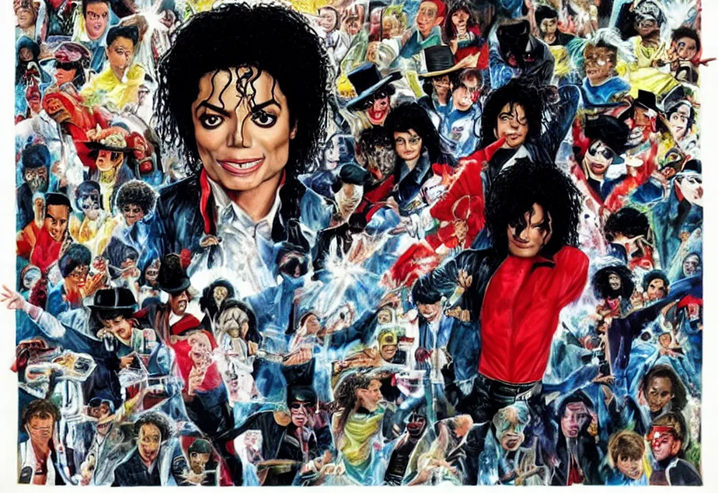 Prompt: a portrait of michael jackson with superpowers