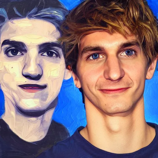 Image similar to Portrait of xQc with Pepega , oil painting