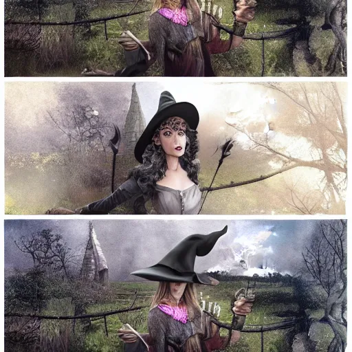 Image similar to a witch, realistic renderings of fantastic scenes