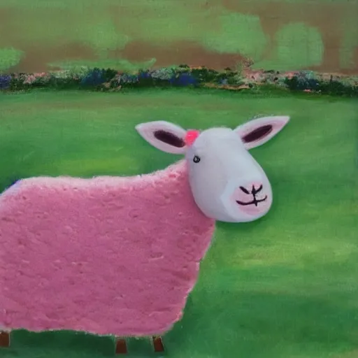 Prompt: a pink sheep