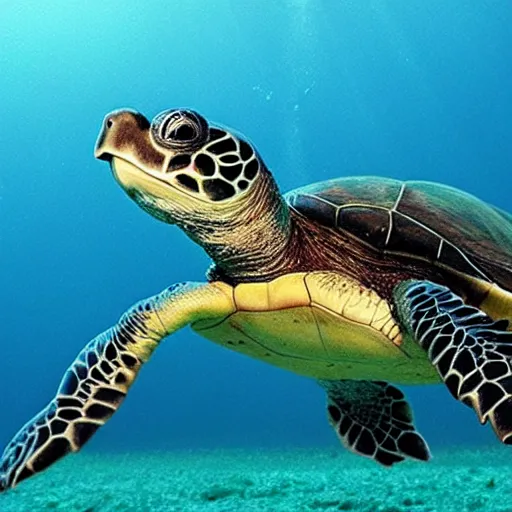 Image similar to teal turtle underwater