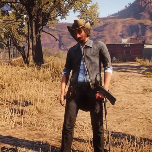 Image similar to xQc in red dead redemption 2