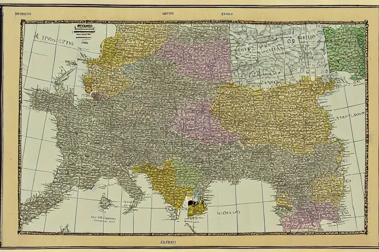 Prompt: map of the kingdom of the balkan tatars, in an old atlas