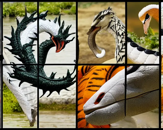 Image similar to dragon swan tiger turtle