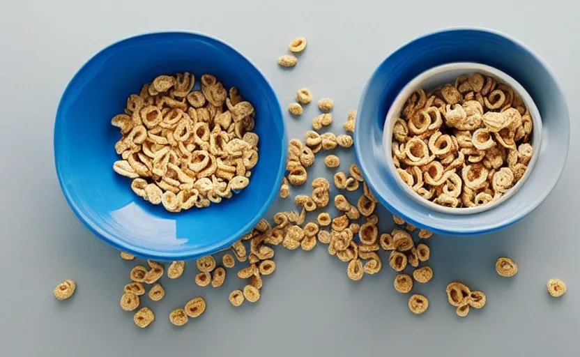 Prompt: “cereal bowl, with countries floating on the milk, each country has a soldier shooting at the other countries”