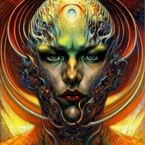 Image similar to Divine Chaos Engine by Karol Bak, Jean Delville, and Vincent Van Gogh