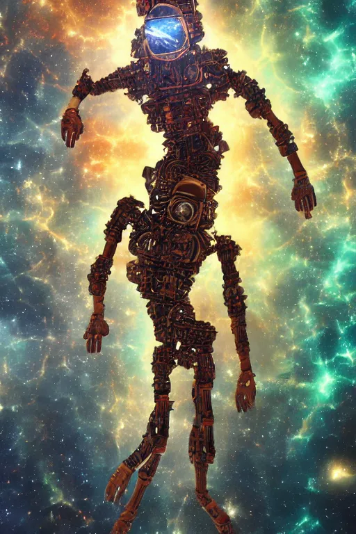 Prompt: fractal god human in space, style of Lehr Paul, very detailed, modern art, 8k