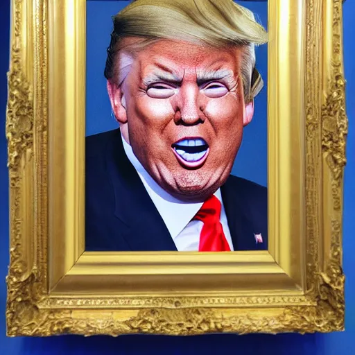 Prompt: donald trump paint huffer guy ( patrick tribett )