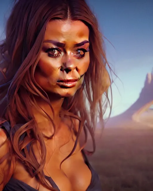 Image similar to highly detailed vfx portrait of, carmen electra by stephen bliss, chalk, unrealengine, greg rutkowski, loish, rhads, beeple, chalk, makoto shinkai and lois van baarle, ilya kuvshinov, rossdraws, tom bagshaw, basil gogos