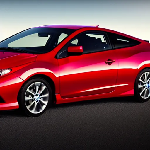 Image similar to 2 0 1 3 civic si coupe with no wheels and ultra realistic mirror paint unreal engine