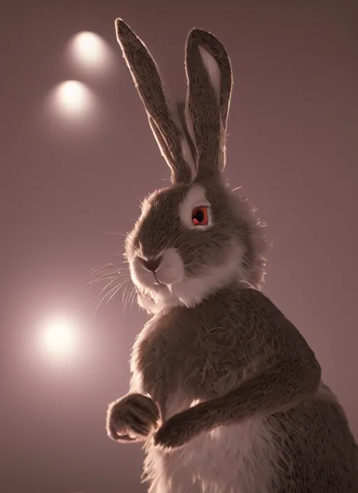 Image similar to donnie darko bunny dimension photographed by michael tullberg, cinematic lighting, photorealistic, octane render 8 k depth of field 3 d masterpiece